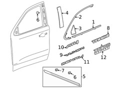 Genuine GM Front Driver Side Door Window Frame Rear Applique 84988281