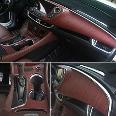 Car Interior Wood Grain Textured Glossy Vinyl Wrap Sticker DIY Decal Sheet Film