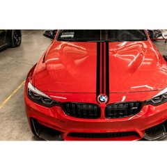 For BMW 1 3 4 5 X3 X5 X6 M3 M4 M5 M6 Black Bumper Bonnet Rear Trunk Decals 2Pcs