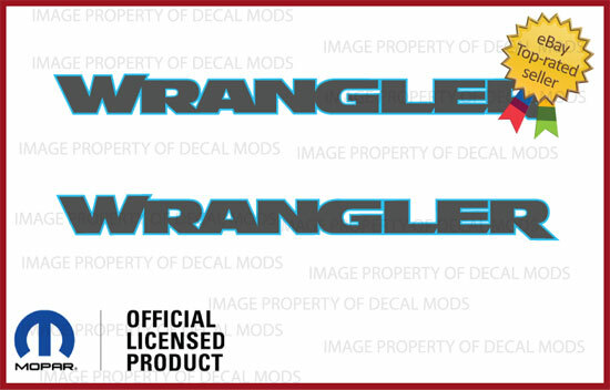 2007 – 2018 Jeep WRANGLER Hood Decals Graphics Stickers JK Gray Blue 4xe FJ3V4