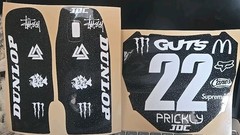 4xDecals: ODI Number Plate, Yozma Fork Guards & Rear Fender- Black/White/Sparkle