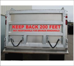 Keep Back 200 Feet Construction Truck Red Sticker 8″ x 48″