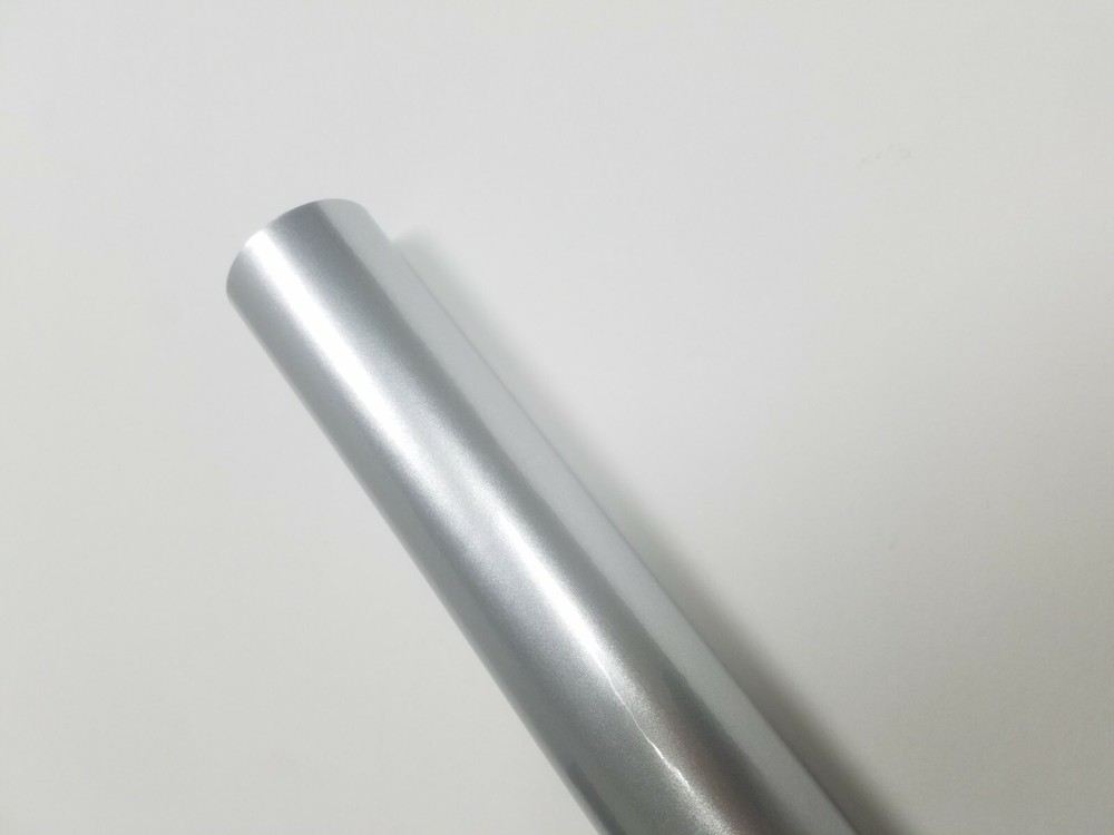Gloss Glossy Silver White Aluminum Vinyl Car Wrap Sticker Decal Film Sheet Roll