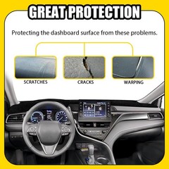 For Toyota Camry 2018 2019 2020 2021 2022 23 24 Black Dash Mat Board Cover 1-5X