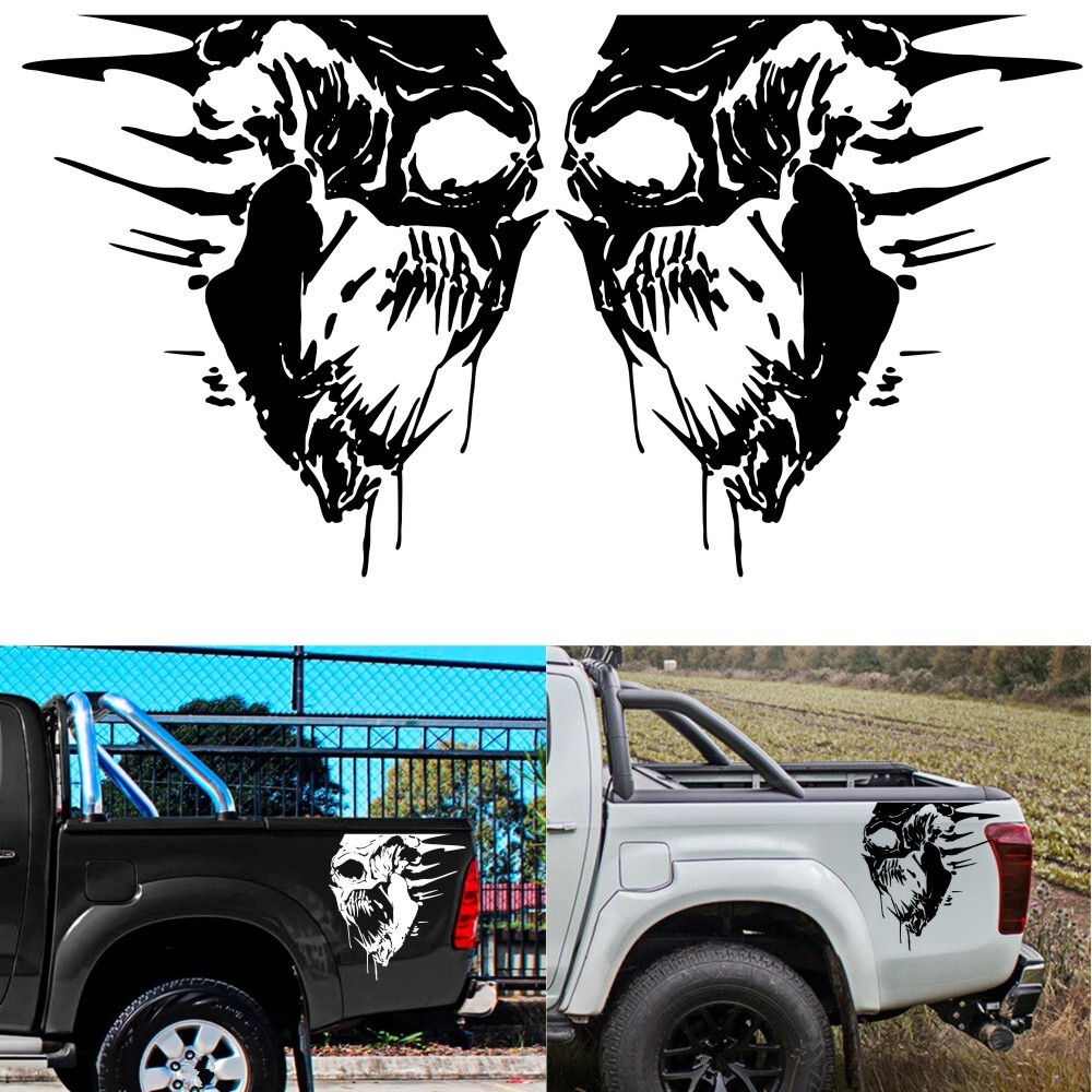 Skull Graphic Bed Tailgate Pattern Sticker Decals Body Trunk Decoration For Car