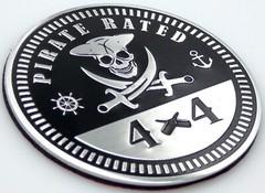 1pc Pirate Rated Sticker Decal Emblem 4×4 Badge Auto Fender 6cm 2.36″