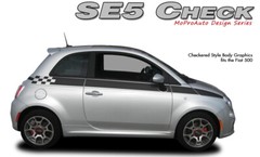 Checkered Side Body Line Rally Stripes Graphic Decal for 2011-2016 Fiat 500