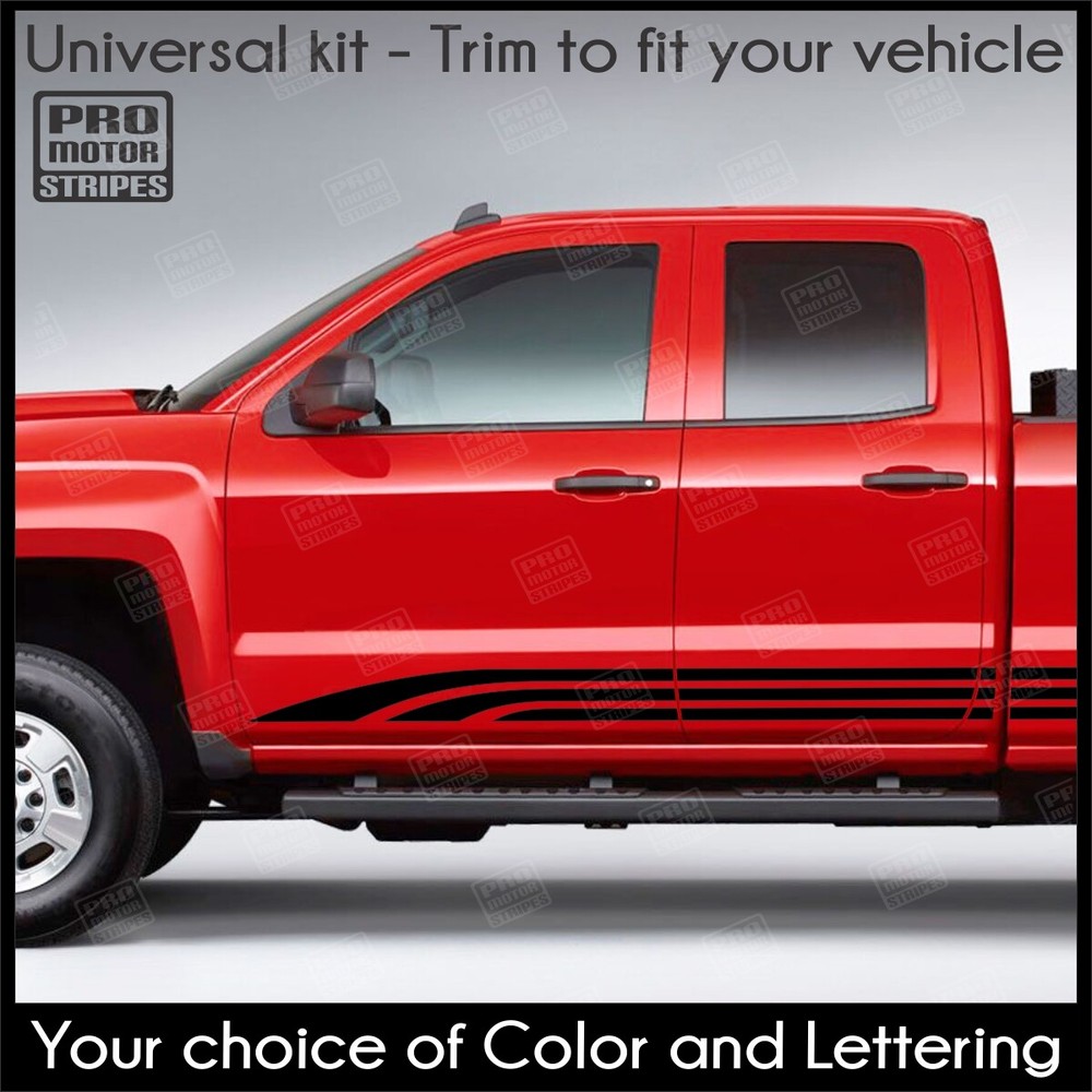 Rocker Panel Side Stripes Decals For Chevrolet Silverado Colorado S10 WT LT EV
