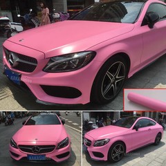 Pink Matte Entire Car Hood Roof Vinyl Wrap Solid Satin Sticker Decal Air Free US