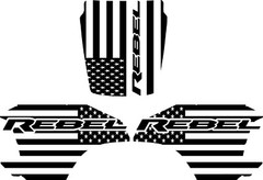 Compatible with DODGE Ram Rebel American FLAG Vinyl graphics Hood & Bedsides