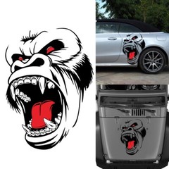 Horror Ape Totem Graphics Sticker Car Door Vinyl Decal Animal Decor Accessories