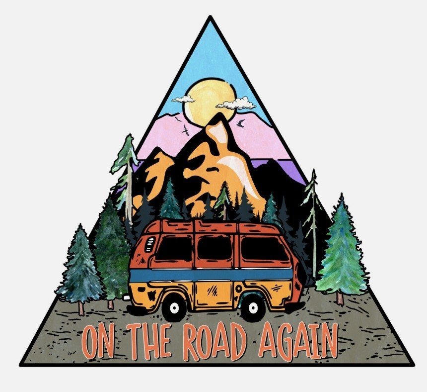 Camping Sticker (5 Inch) Waterproof Adhesive Peel & Stick Car Bumper