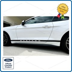 Ford Mustang Rocker Panel Door Side Stripes Decals – RJ – Strips GLOSS BLACK