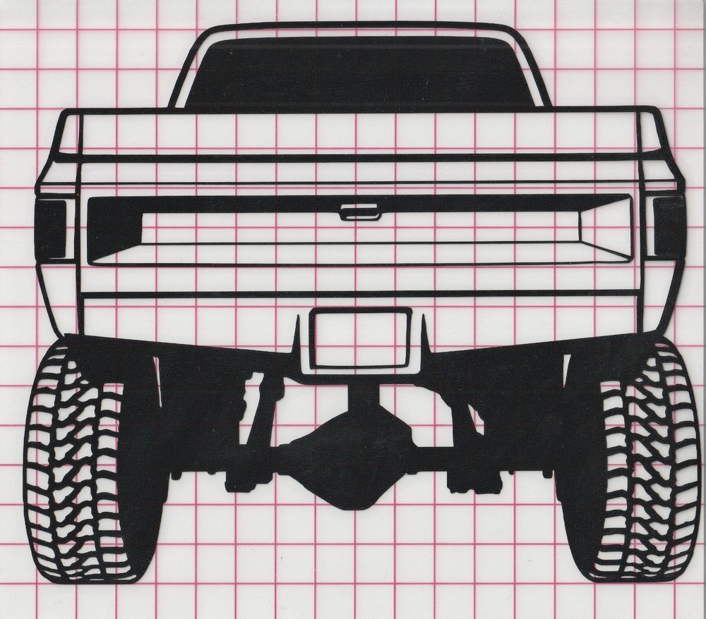 6.5 inch Lifted Truck Die-Cut Vinyl Decal Square Body Pickup 4×4 Offroad Sticker
