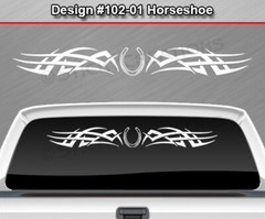 102-01 HORSESHOE Windshield Decal Window Sticker Vinyl Graphic Design Trailer