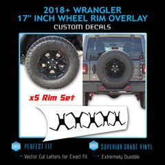 For 2018-2020 Wrangler JL JLU JK Rubicon Vinyl Wheel Rim Overlay x5 – Flat Matte
