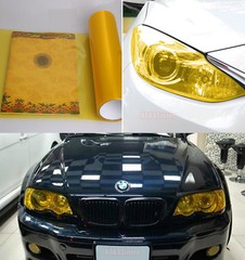 12″ x 60″ / Flat Car Headlight Taillight Vinyl Wrap Film Fog Tint Gold Yellow CF