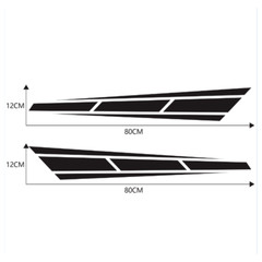 2Pcs Sport Racing Car Hood Stripe Vinyl Stickers Cover Decals Bonnet Decor Black