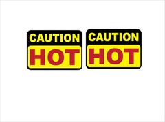 Caution Hot Safety Decal Sticker 1 Pair 2.0″ x 2.5″ p793