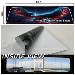Truck Back Window Graphics American Flag Eagle (P549) See Through Rear Decal