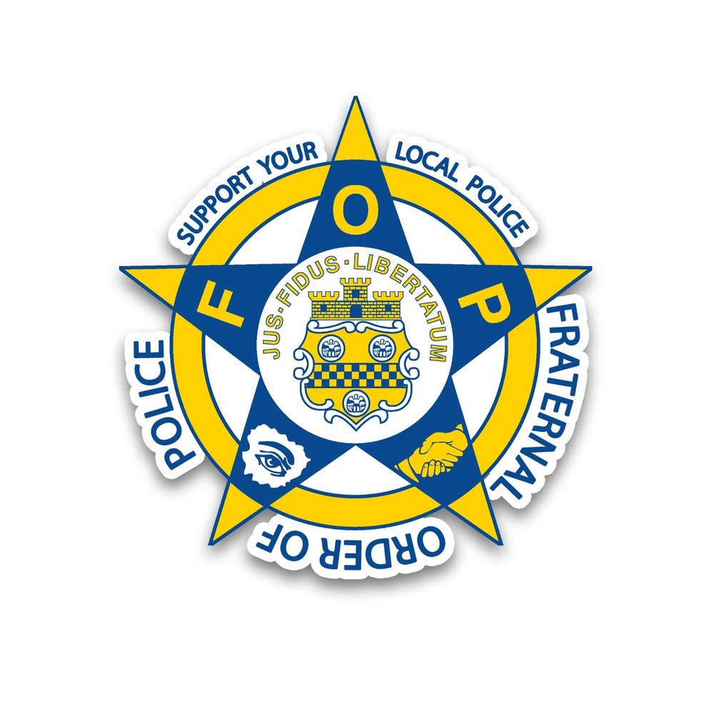 4 in Fraternal Order Of Police Star Decal Supporter FOP PBA State Trooper Cops