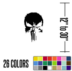 12″ to 30″ Distressed Punisher Skull Decal Sticker Vinyl Car Truck Window – SK2