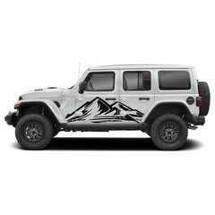 Door side mountains graphics stickers decal compatible with Jeep Wrangler