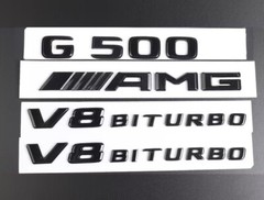 4pcs Set Black Emblem Badge Sticker for Mercedes-Benz G500 V8 Biturbo AMG W463