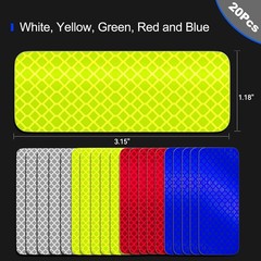 20 Multicolor Diamond Strength Reflective Stickers – Enhance Nighttime Safety