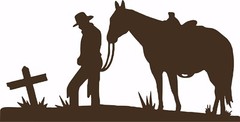 Cowboy Horse Cross Christian Western Rodeo Car Truck Window Vinyl Decal Sticker