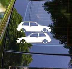 2x Lowered Car Decal Stickers for Toyota Corolla AE82 3-door GT FX16 GTI 16