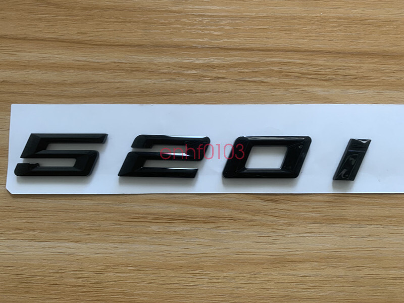 Gloss Black 3D ABS Letters Trunk 520i Emblem Rear Badge for BMW 2017-2022 520i