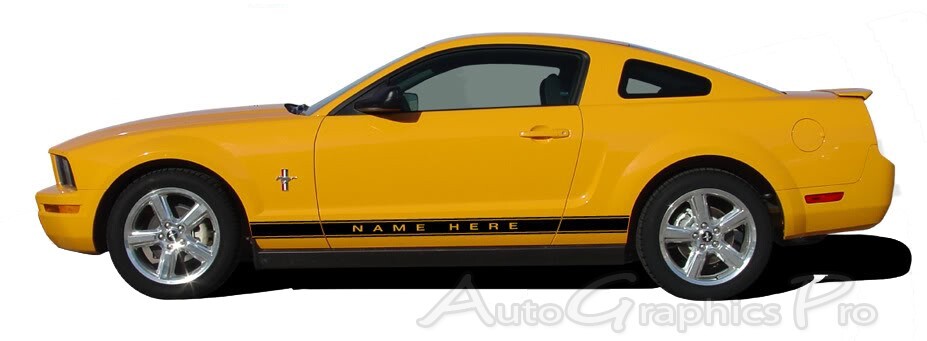 Lower Rocker Panel 2 Stripes Decal 3M Vinyl Graphic for 2005-2009 Ford Mustang