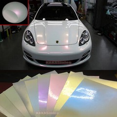 Whole Car Wrap White Chameleon Vinyl Gloss Satin Chrome Trim Sticker Flexible US