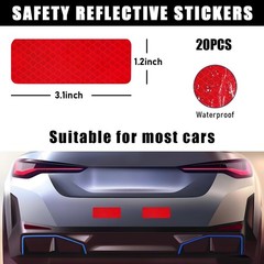 Reflective Stickers 20Pcs Self-Adhesive Reflective Strip Reflective Tape for Car