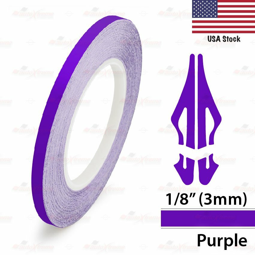PURPLE 3mm 1/8″ Roll Pin Stripe PinStriping Solid Line Tape Vinyl Car MC STICKER