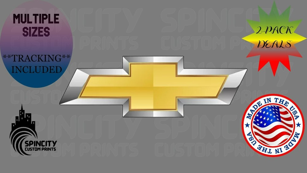 Chevy Yellow Logo Car Window Vinyl Decal Chevrolet Laptop Bumper Sticker NEW