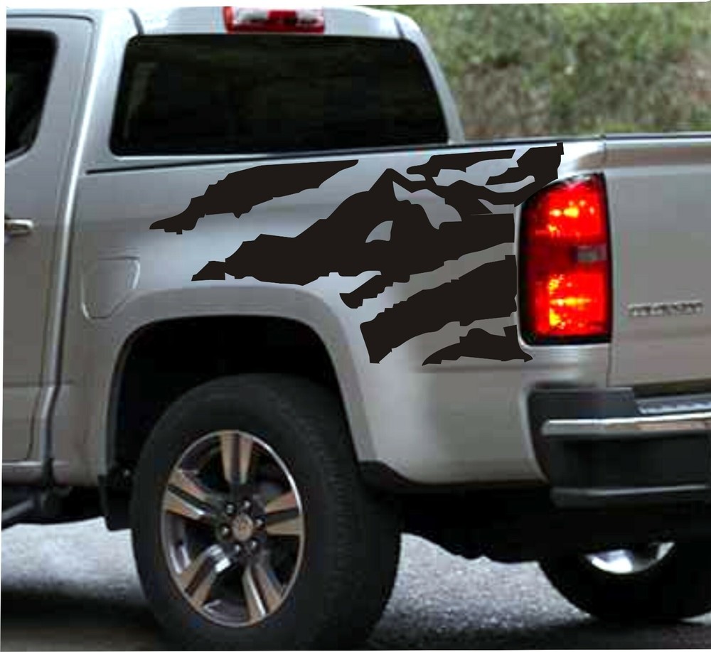 2X Rear Bedside Vinyl Decals For Chevy Colorado 2019-2024 Truck Bed Graphics