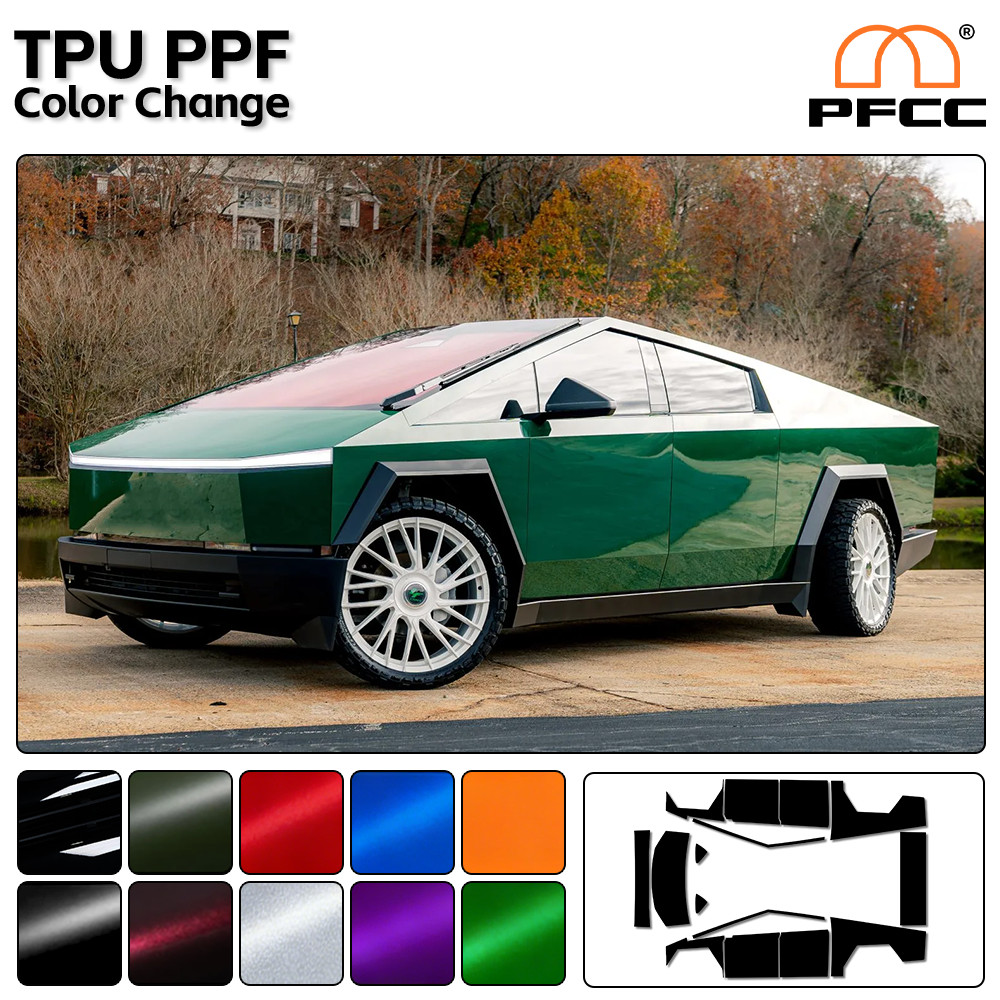 TPU Emerald Green For Cybertruck PPF Paint Protection Film Wrap Color Change