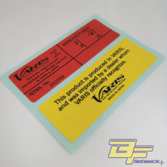 JAPAN MATERIAL STICKER VARIS ENGINE HOOD RED + YELLOW REPLACEMENT DECAL STICKER