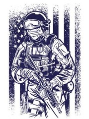 American Soldier Sticker 3” Military Army Uniform Marine Navy Air Force Gun