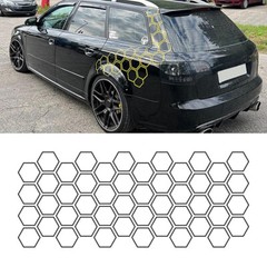 Hexagon Honeycomb Pattern Sticker Car Body Side Waist Line Vinyl Decal Decor