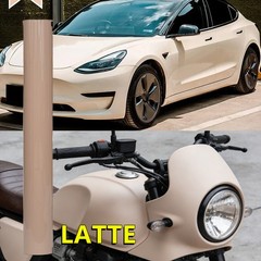 5FTx50FT PET Crystal Beige Latte Vinyl Wrap US Stock Gloss Automotive Wrap