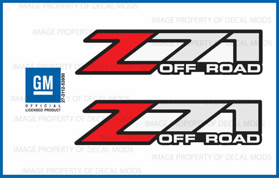2006 Chevy Silverado Z71 Off Road decals – F – bed side set 1500 2500 chevrolet