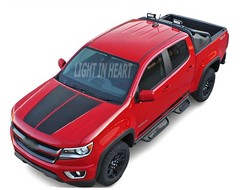 Fit For Chevrolet Colorado Bonnet Racing Stripe Sticker Pickup Truck Hood Decals