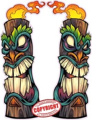 Tiki god v2 pole pairs Decal 12″
