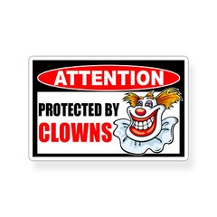 Funny Protected by Clown Sticker Prank Cup Cooler Car Laptop Window Bumper Decal