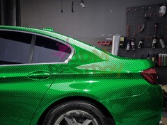 PET Squadron Carbon Fiber Gloss Emerald Green Car Vehicle Vinyl Wrap Decal Sheet