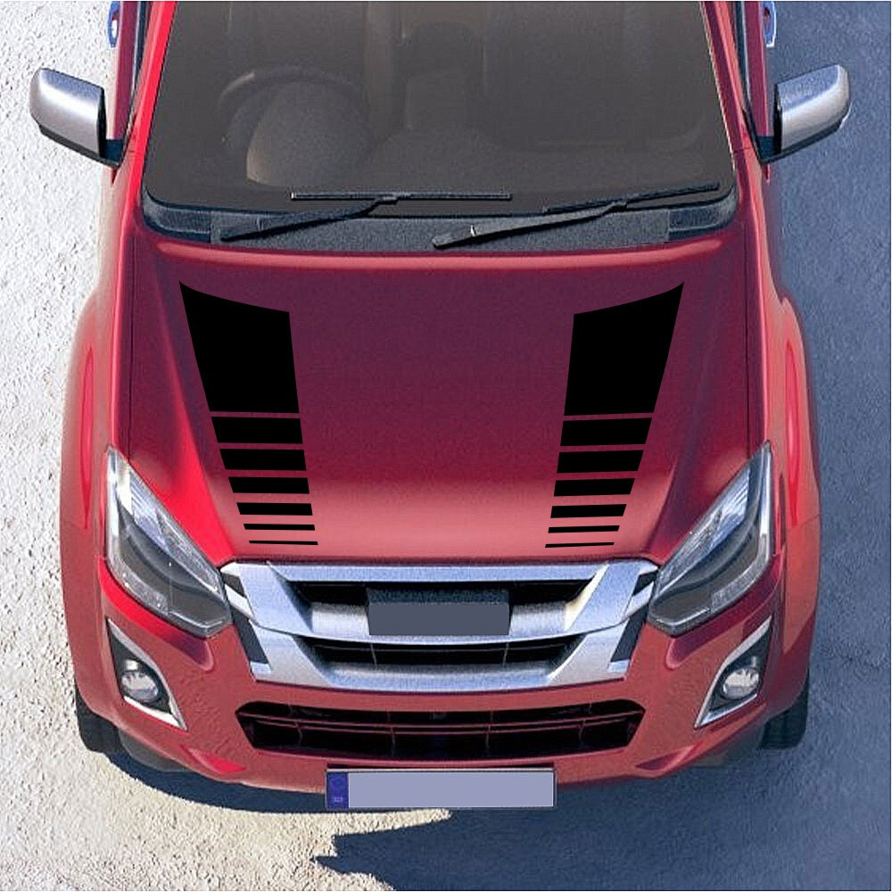 Car Stripes Stickers Sports Racing Decal For Side Body Hood Bonnet 37.5X9.8 in
