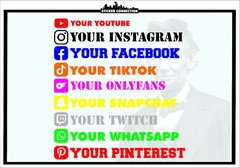 Custom Username Social Media Sticker – Instagram, Snapchat, Youtube, Twitch
